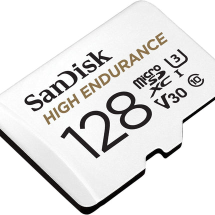 SANDISK HIGH ENDURANCE MICROSDHC CARD SQQNR 128G UHS-I C10 U3 V30 100MB/S R 40MB/S W SD ADAPTOR SDSQQNR-128G-GN6IA