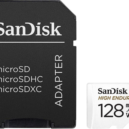 SANDISK HIGH ENDURANCE MICROSDHC CARD SQQNR 128G UHS-I C10 U3 V30 100MB/S R 40MB/S W SD ADAPTOR SDSQQNR-128G-GN6IA