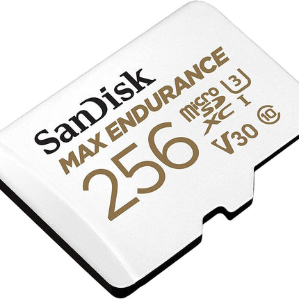 Sandisk Max Endurance Microsdxc Card SQQVR 256G (120 000 HRS) UHS-I C10 U3 V30 100MB/S R 40MB/S W SD Adaptor SDSQQVR-256G-GN6IA