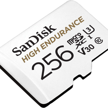 SANDISK HIGH ENDURANCE MICROSDHC CARD SQQNR 256G UHS-I C10 U3 V30 100MB/S R 40MB/S W SD ADAPTOR SDSQQNR-256G-GN6IA