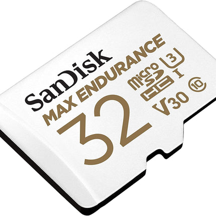 Sandisk Max Endurance Microsdhc Card SQQVR 32G (15 000 HRS) UHS-I C10 U3 V30 100MB/S R 40MB/S W SD Adaptor SDSQQVR-032G-GN6IA