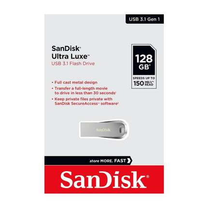 SANDISK SDCZ74-128G-G46 128G ULTRA LUXE PEN DRIVE 150MB USB 3.0 METAL