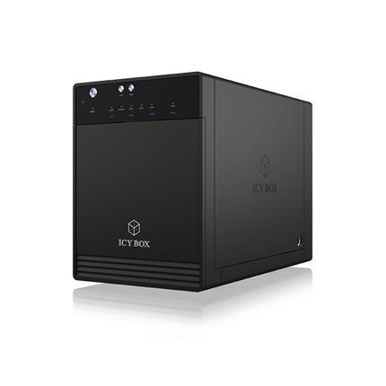 ICY BOX SINGLE enclosure for 4x HDD/SSD with USB 3.1 (Gen 2) Type-C interface and fan