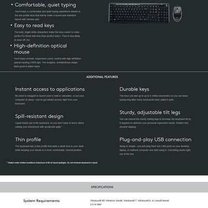 Logitech MK200 Media Keyboard Mouse (920-002693)