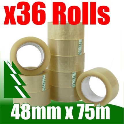 Moofer Adhesive Clear Packaging Tape 48mm x 75meter 45um (36 Rolls)