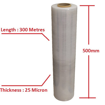 Moofer Premium Pallet Stretch Wrap 500mm x 300m x 25um Clear (4 Packs)