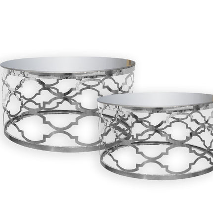 Atlantis Stainless Steel Coffee Table - Silver (Set of 4)