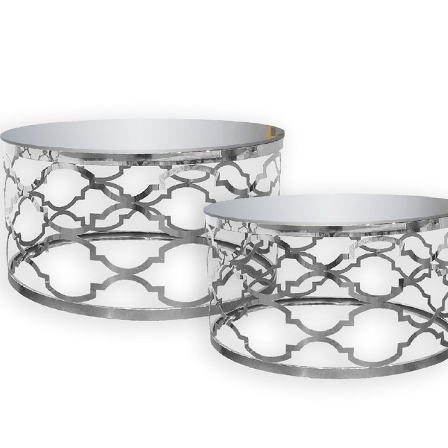Atlantis Stainless Steel Coffee Table - Silver (Set of 4)