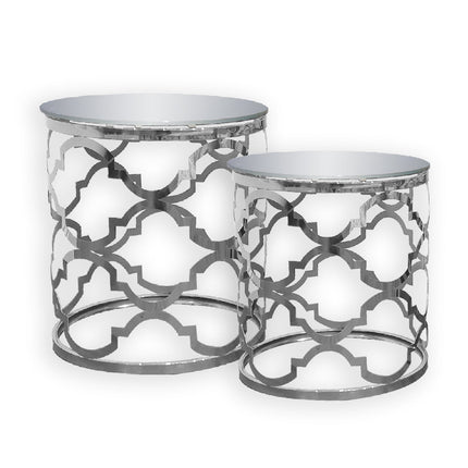 Atlantis Stainless Steel Coffee Table - Silver (Set of 4)