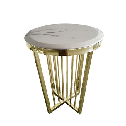 Salina Coffee Table - Marble - 45cm Gold
