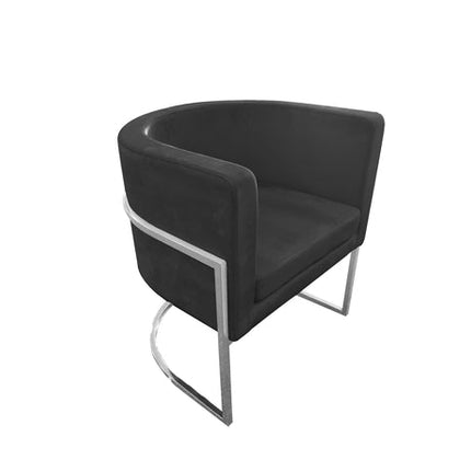 Tub Dining Chair - Black with Silver