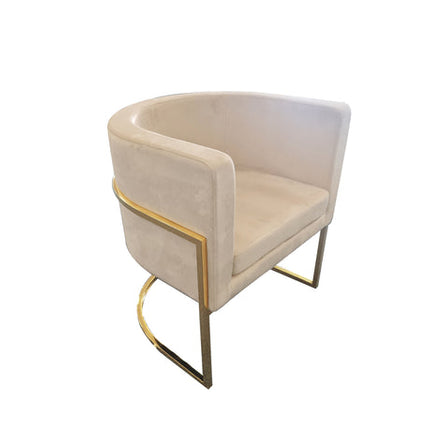 Tub Dining Chair - Beige with Gold