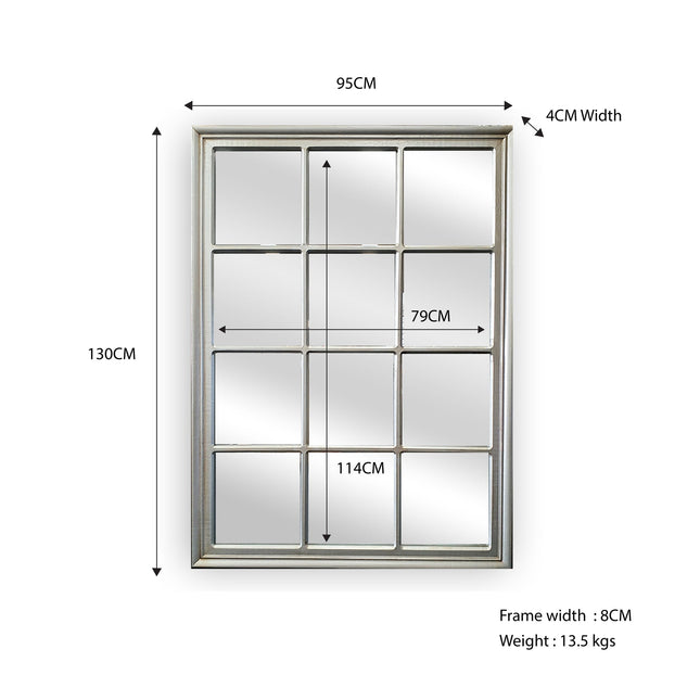 Window Style Mirror - Champagne Rectangle 95cm x 130cm