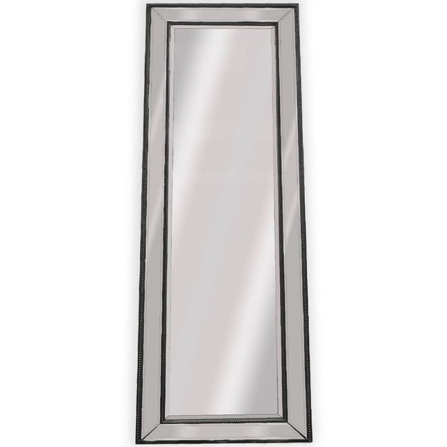 Medium Black Beaded Framed Mirror - 70cm x 170cm
