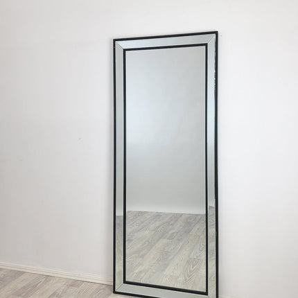 Medium Black Beaded Framed Mirror - 70cm x 170cm