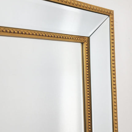 Gold Beaded Framed Mirror - Rectangle 80cm x 110cm