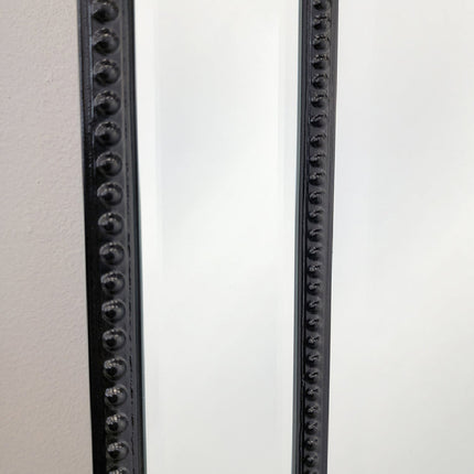 Black Beaded Framed Mirror - Free Standing 50cm x 170cm