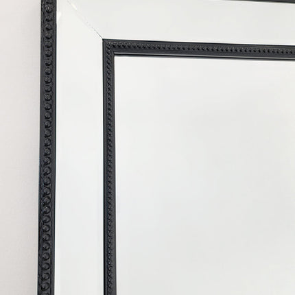 Black Beaded Framed Mirror - Free Standing 50cm x 170cm