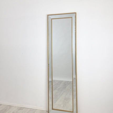Gold Beaded Framed Mirror - Free Standing 50cm x 170cm