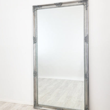French Provincial Ornate Mirror - ANTIQUE SILVER- X Large 100cm x 190cm