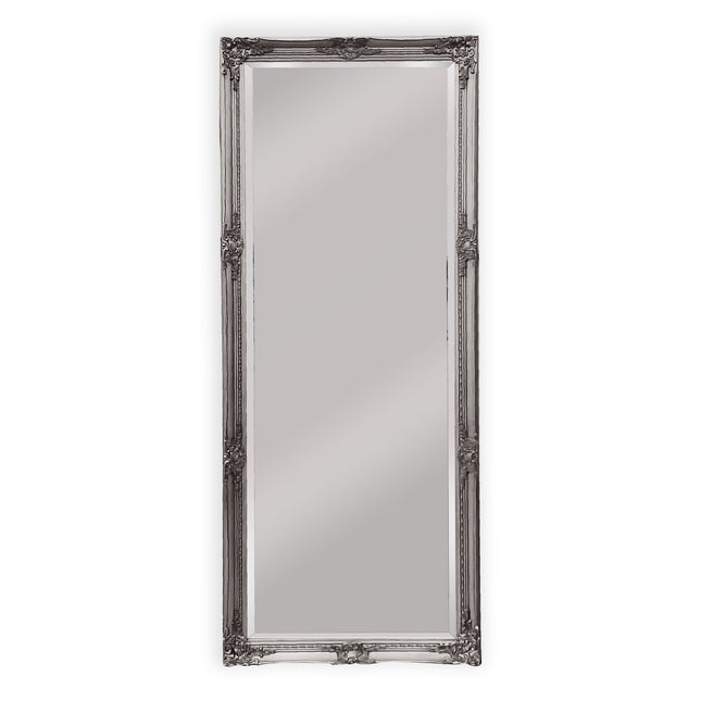French Provincial Ornate Mirror - Antique Silver - Medium 70cm x 170cm