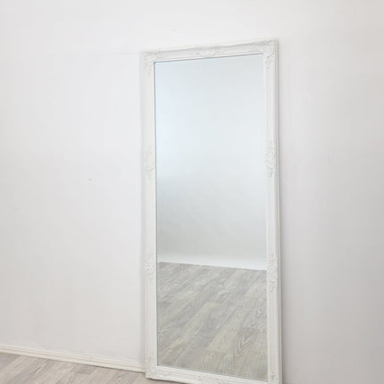 French Provincial Ornate Mirror - White - Medium 70cm x 170cm