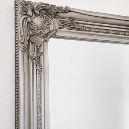 French Provincial Ornate Mirror - Antique Silver - Small 80cm x 110cm