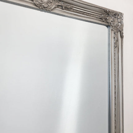 French Provincial Ornate Mirror - Antique Silver - Small 80cm x 110cm