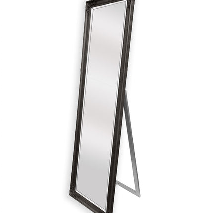 French Provincial Ornate Mirror - Black - Free Standing 50cm x 170cm