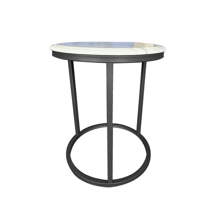 Kelly Side Table - White on Black - 45cm