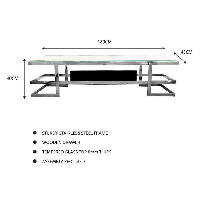 Alexa - Silver TV Unit