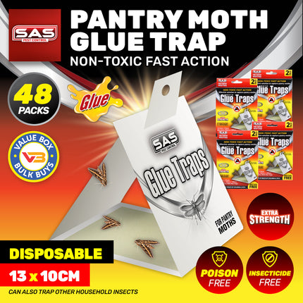 SAS Pest Control 48PCE Pantry Moth Control Non-Toxic Fast Acting Disposable