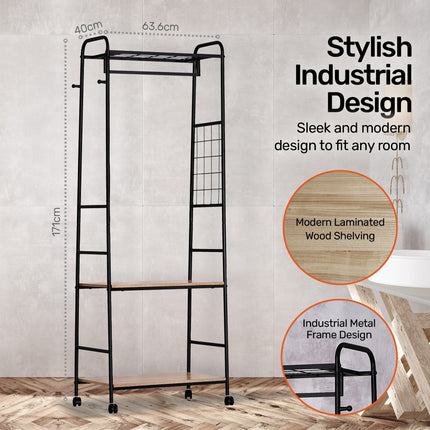 Home Master Garment Rack &amp; Shelving 2 Tier Sleek Stylish Modern Design 1.71m