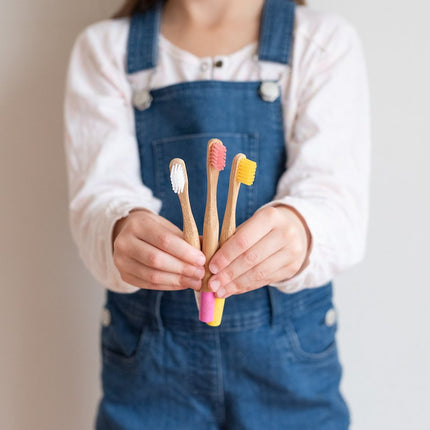 BAMBOO KIDS TOOTHBRUSH 4 PK PINK