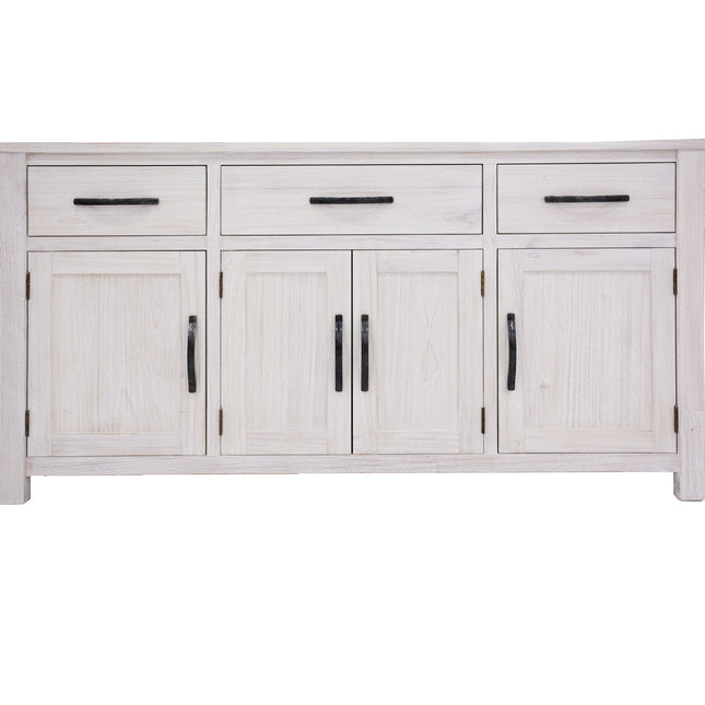 Foxglove Buffet Table 158cm 4 Door 3 Drawer Solid Mt Ash Timber Wood - White