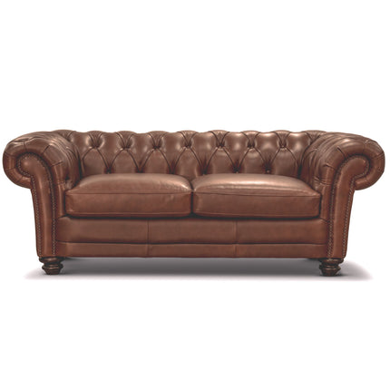 Sonny 3+2.5+1 Seater Genuine Leather Sofa Chestfield Lounge Couch - Butterscotch