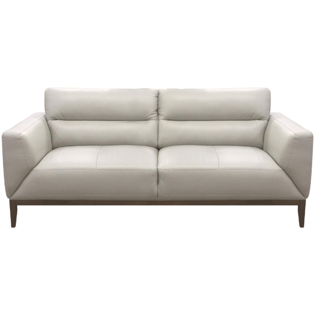 Downy  Genuine Leather Sofa 3 Seater Upholstered Lounge Couch - Silver