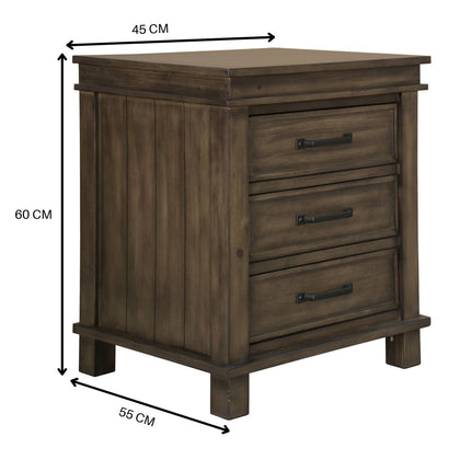 Lily 5pc Queen Bed Suite Bedside Dresser Bedroom Furniture Package - Rustic Grey