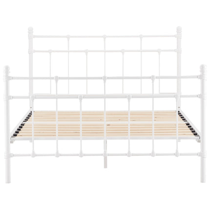 Gracy Double Bed Size Metal Frame Platform Mattress Base - White