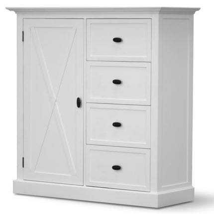 Beechworth Tallboy 4 Chest of Drawers Solid Pine Wood Storage Cabinet - White