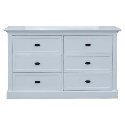 Beechworth Dresser 6 Chest of Drawers Pine Wood Storage Cabinet Hampton - White