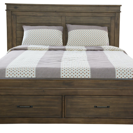 Lily 4pc King Bed Suite Bedside Tallboy Bedroom Furniture Package - Rustic Grey