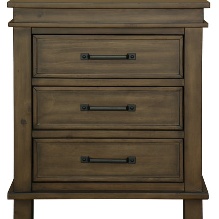 Lily 4pc King Bed Suite Bedside Tallboy Bedroom Furniture Package - Rustic Grey