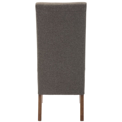 Aksa Fabric Upholstered Dining Chair Set of 8 Solid Pine Wood Furniture - Grey