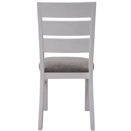 Plumeria Dining Chair Set of 8 Solid Acacia Wood Dining Furniture - White Brush