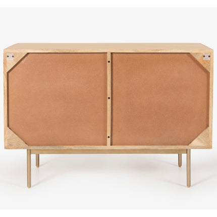 Martina Buffet Table Sideboard 100cm 2 Door Solid Mango Wood Storage Cabinet