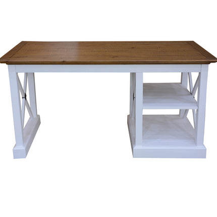 Beechworth Study Computer Desk 150cm Office Executive Table Pine Wood - Grey