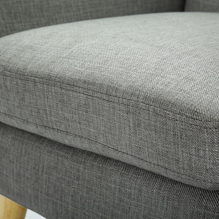 Dane Single Seater Fabric Upholstered Sofa Armchair Set of 2 - Mid Grey