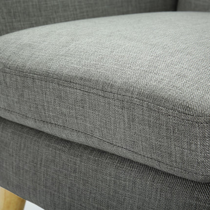 Dane Single Seater Fabric Upholstered Sofa Armchair Lounge Couch - Mid Grey