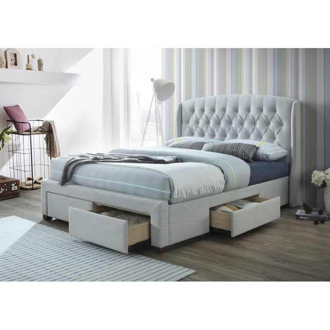 Honeydew Double Size Bed Frame Timber Mattress Base With Storage Drawers - Beige